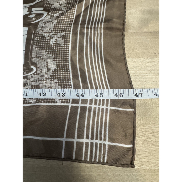Echo Silk brown scarf RARE color gangster antique car Bonnie & Clyde - Picture 3 of 7
